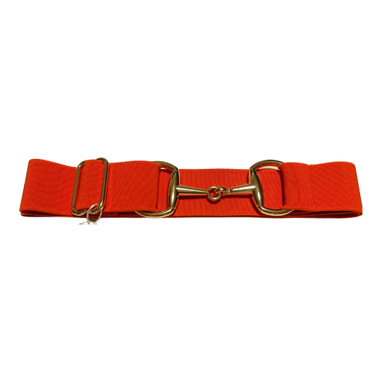 Hermes Orange Belt - Gold Snaffle Bit