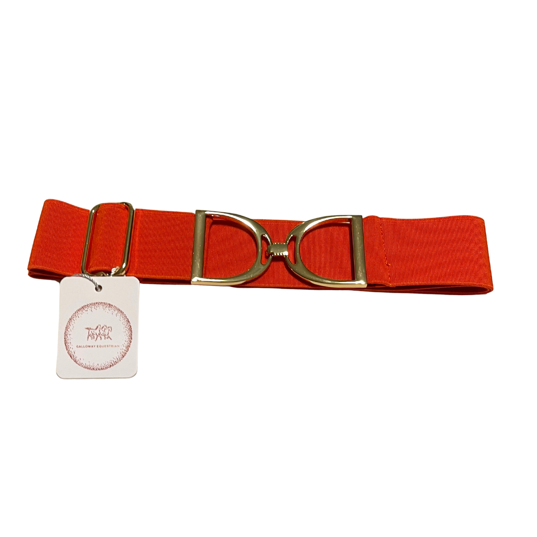 Hermes Orange Belt - Gold Stirrups