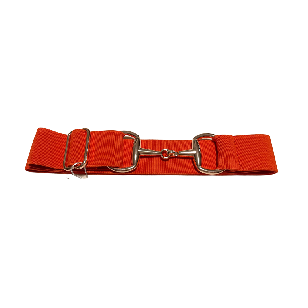 Hermes Orange Belt - Rose Gold Snaffle Bit