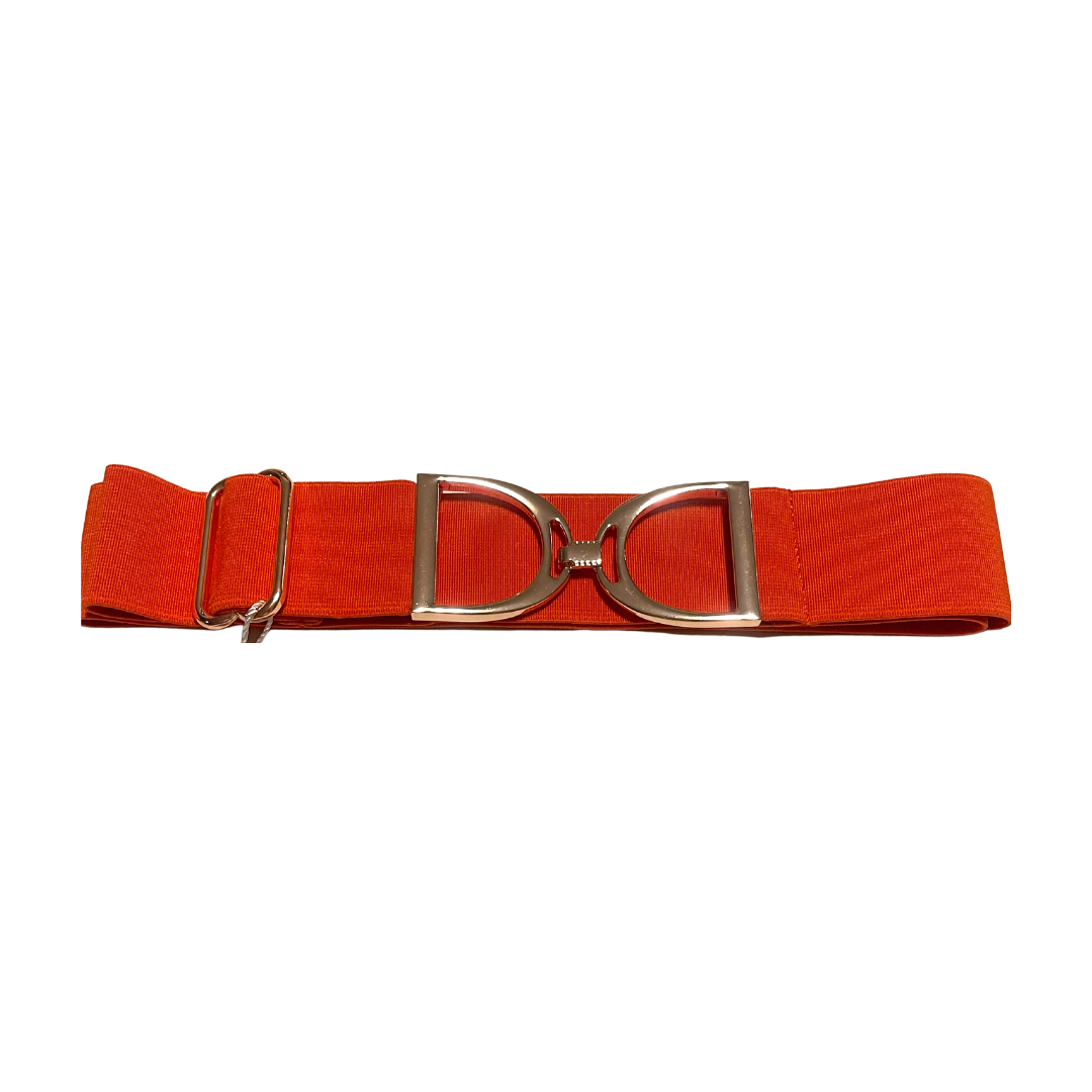 Hermes Orange Belt - Rose Gold Stirrups