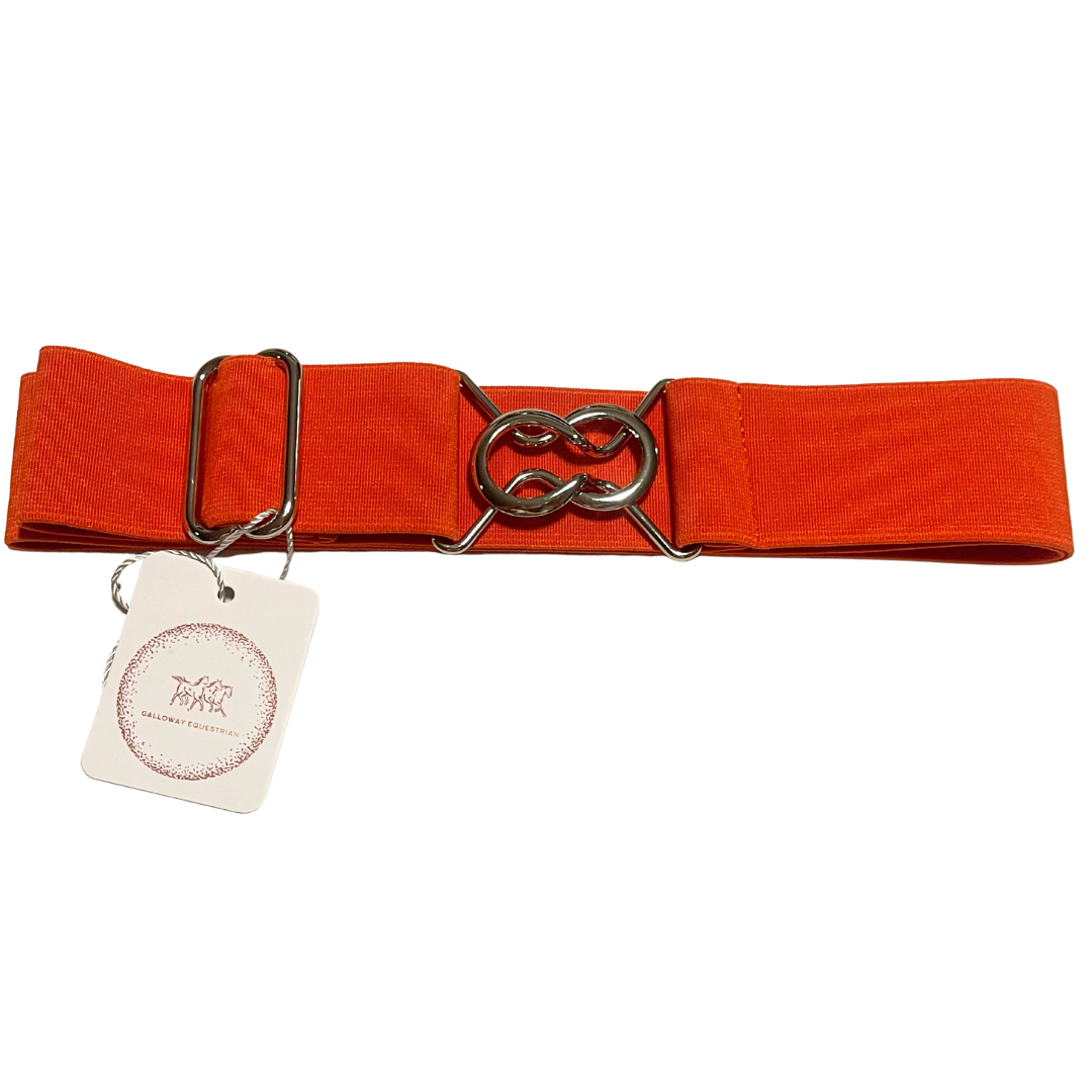 Hermes Orange Belt - Silver Circles