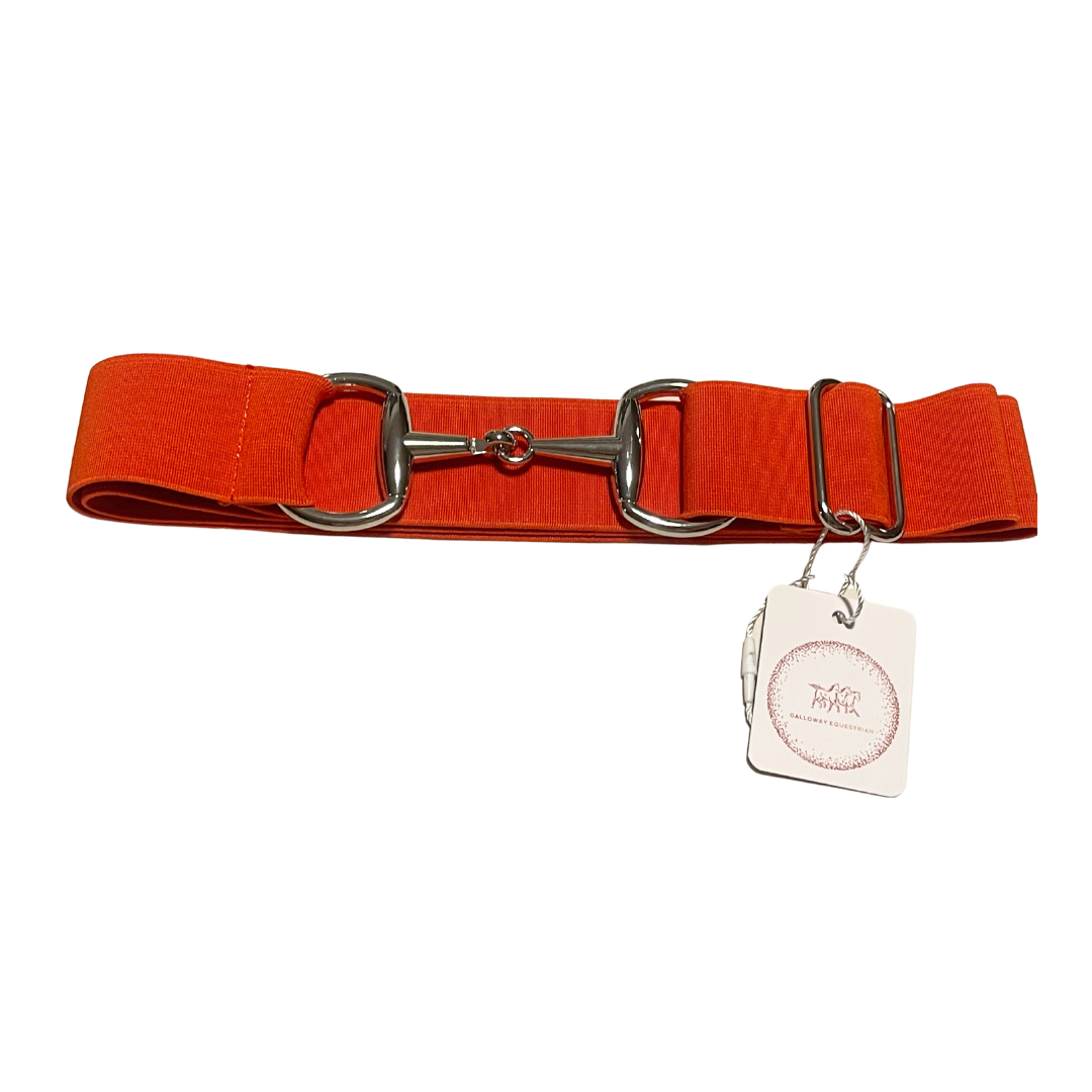 Hermes Orange Belt - Silver Snaffle Bit