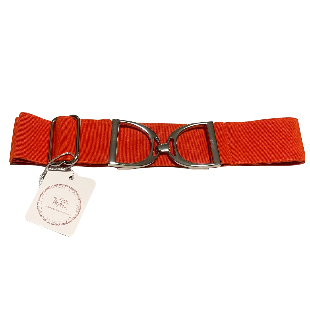 Hermes Orange Belt - Silver Stirrups