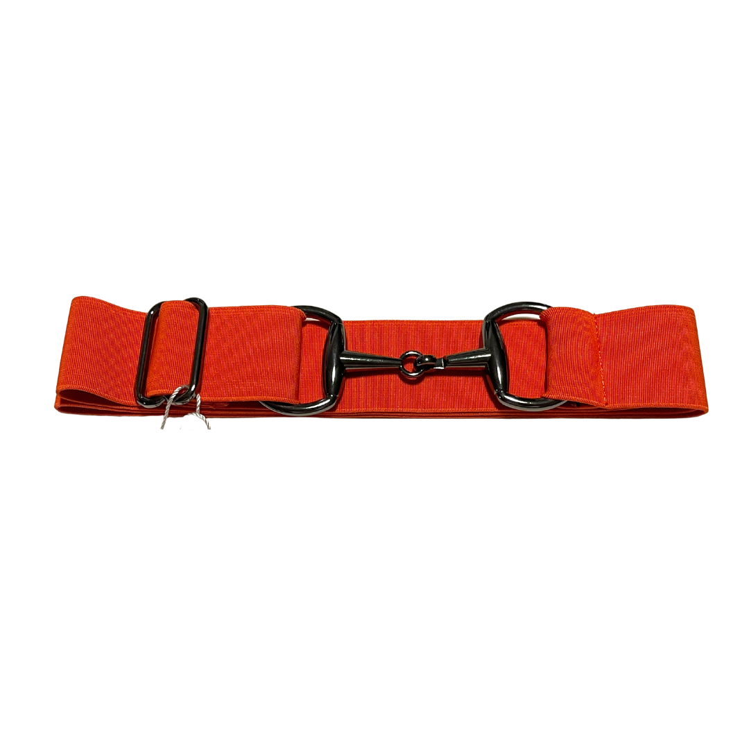 Hermes Orange Belt - Smokey Black Snaffle Bit