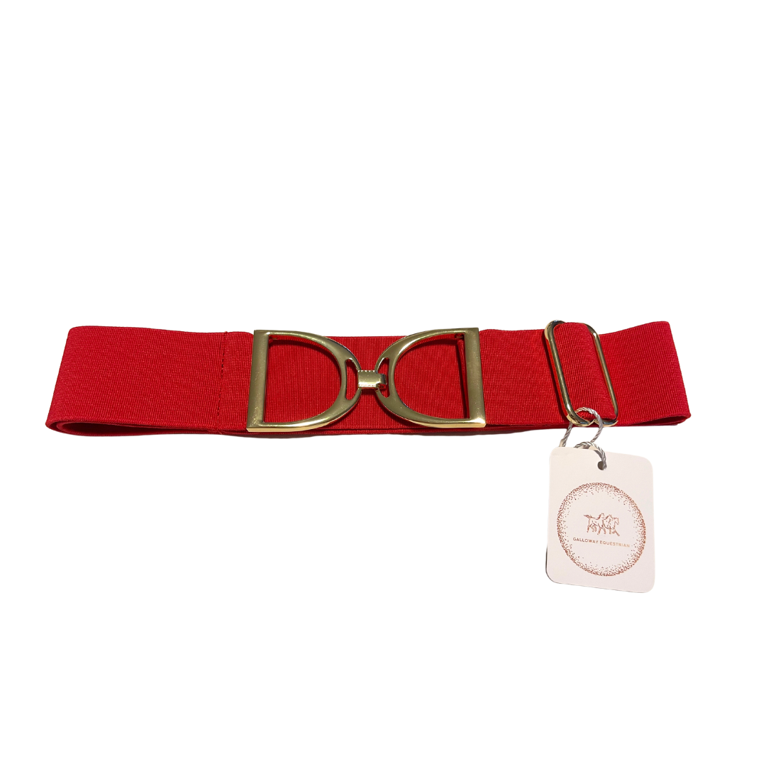 Scarlet Red Belt - Gold Stirrups