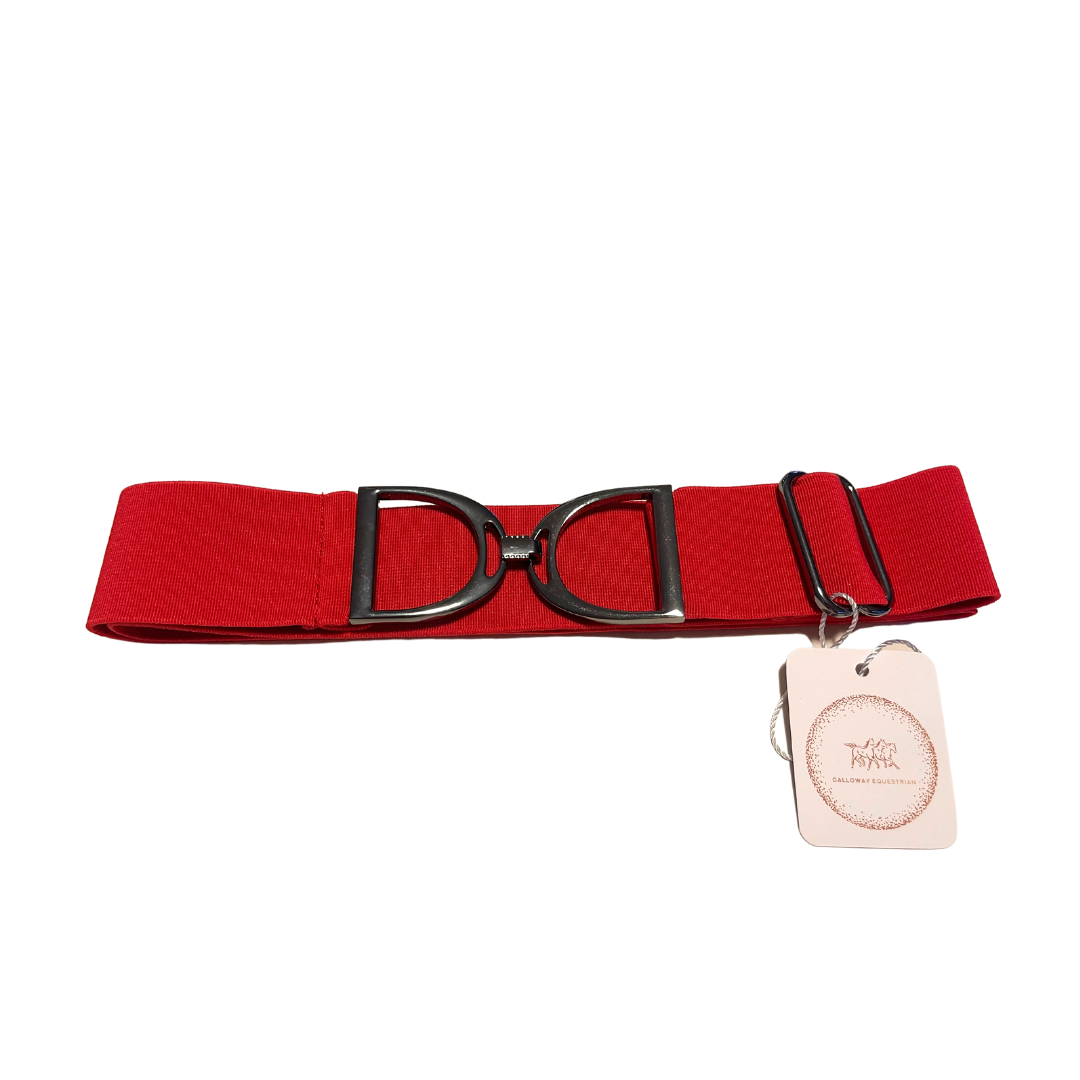 Scarlet Red Belt - Smokey Black Stirrups